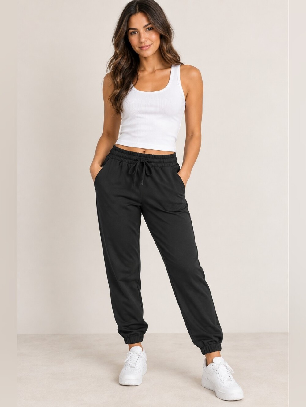 tentree Black Drawcord Joggers